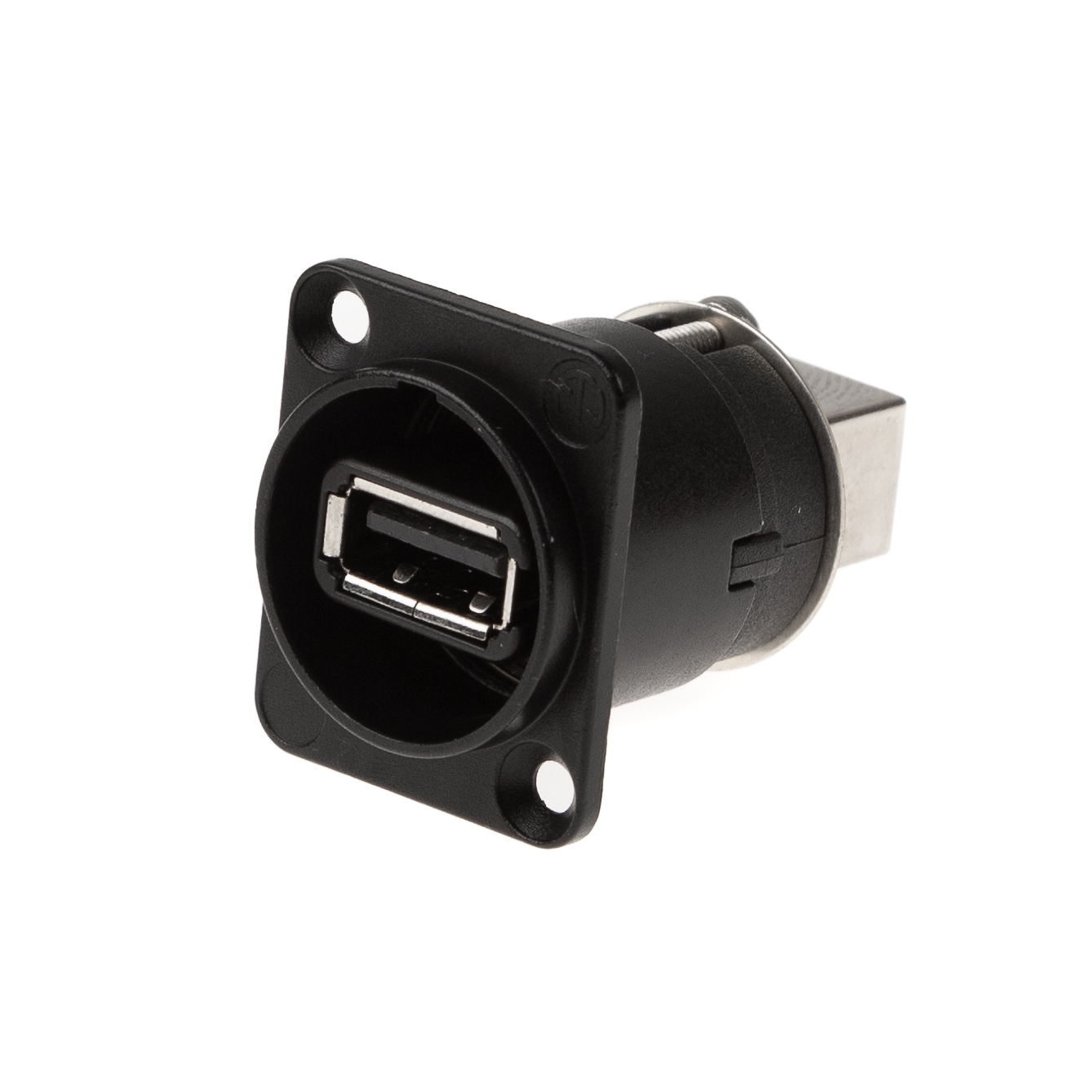 USB 2.0 Einbauadapter NEUTRIK Typ NAUSB-W-B, D-Gehäuse Metall, schwarz (alte Art.-Nr. CU-ADAP-21)