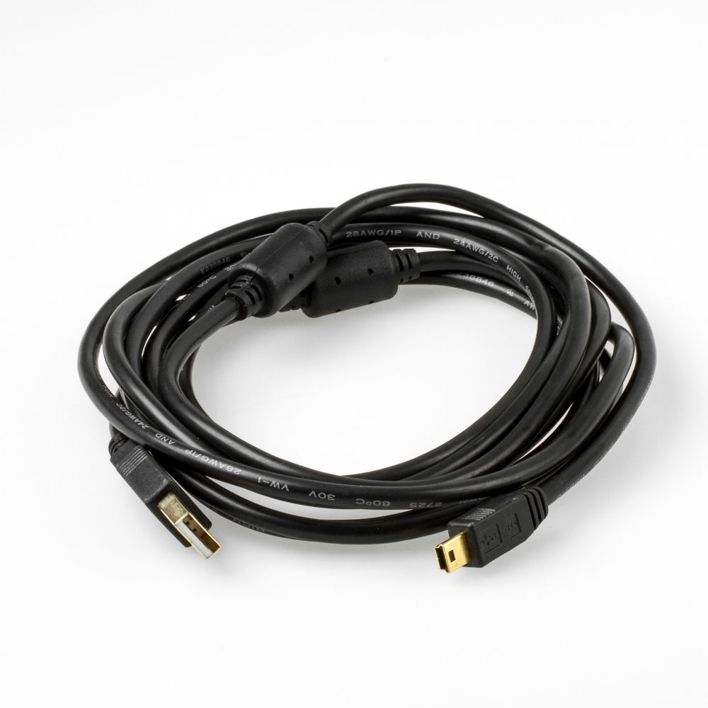USB 2.0 Kabel A an Mini-B mit 2 Ferritkernen in PREMIUM+ Industriequalität 3m