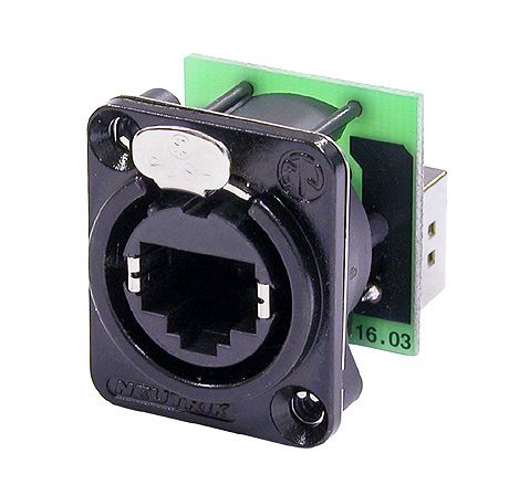 RJ-45 Montageadapter weiblich-weiblich schwarz NEUTRIK RJ-45 Montageadapter weiblich-weiblich schwarz NEUTRIK