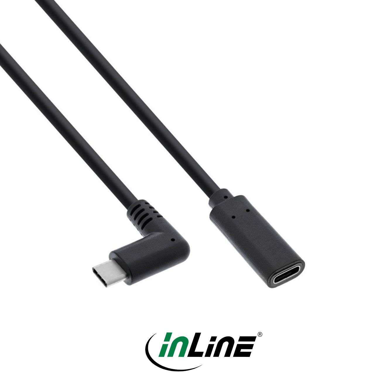 USB-Verlängerungskabel Type-C™ Winkelstecker auf C Buchse, 3A, 1m