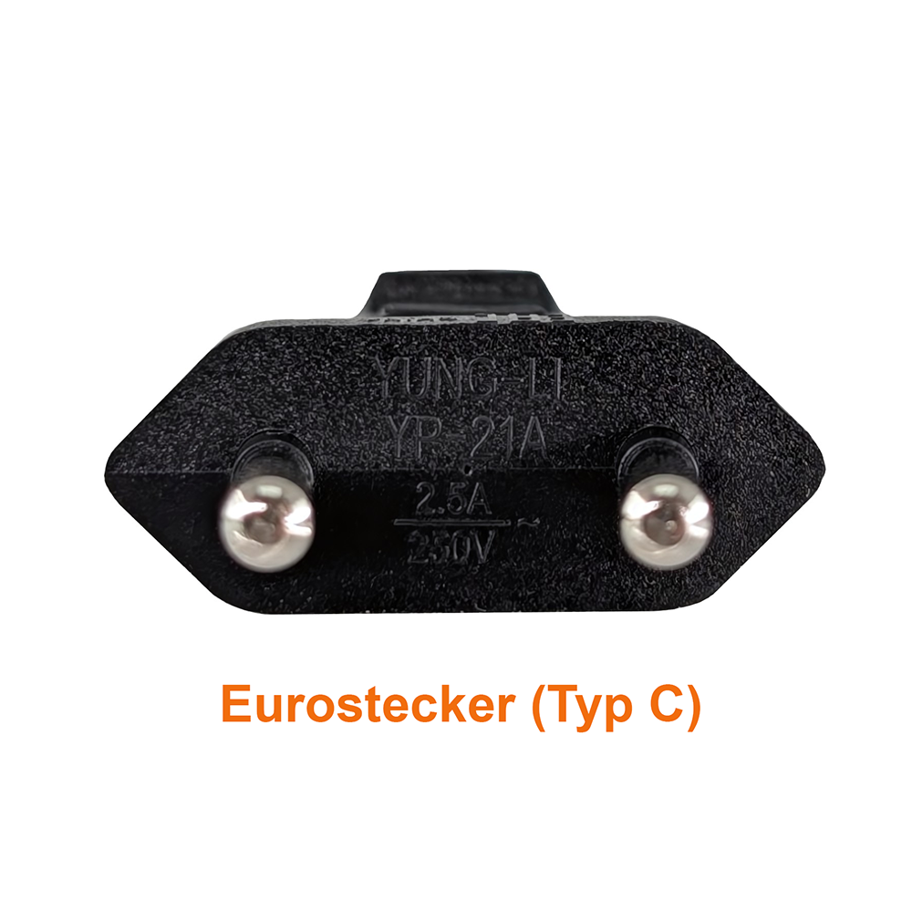 2-pol. Stromkabel mit EURO-8-Stecker 180cm
