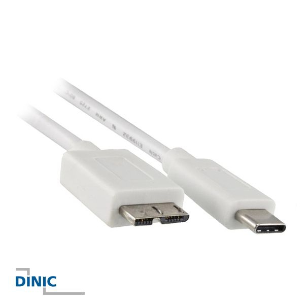 USB-Kabel Type-C™ Stecker auf USB 3.0 Micro B Stecker 1m WEISS