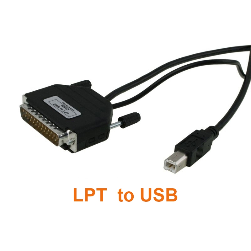Parallel-USB Reverse Adapter: DSub-25 an USB-B Stecker, LPT2USB, internationale Version