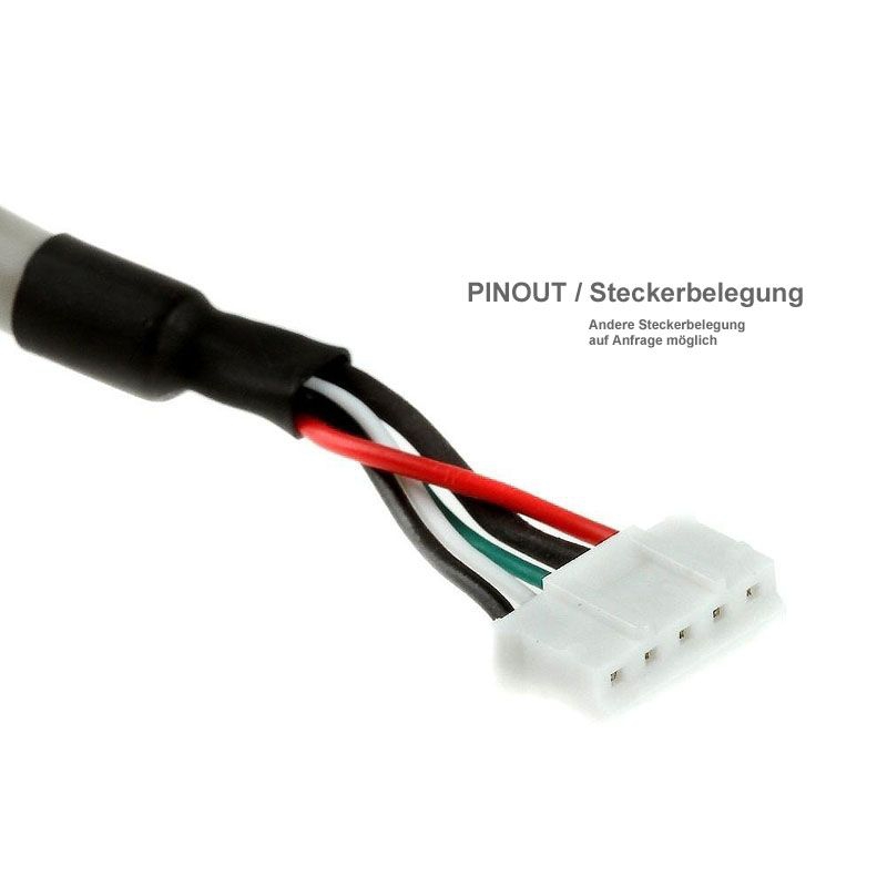 USB 2.0 Kabel A-Buchse anschraubbar an JST PHR5, ca. 40cm