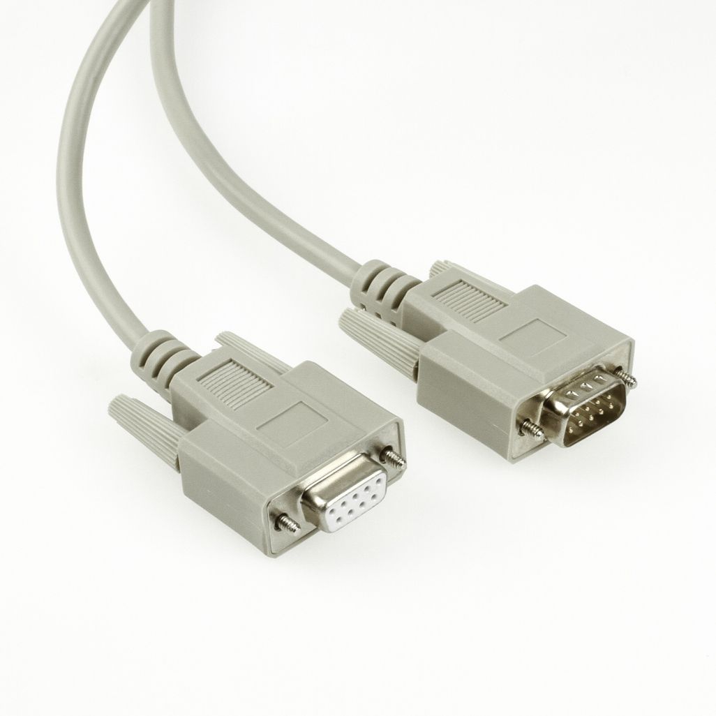 Serielles Kabel DSub-9-Stecker an DSub-9-Buchse, 3m, z.B. für RS232 Serielles Kabel DSub-9-Stecker an DSub-9-Buchse, 3m, z.B. für RS232