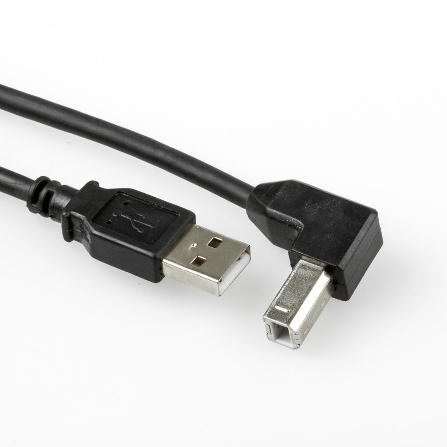 USB-Kabel Stecker B abgewinkelt UNTEN 3m