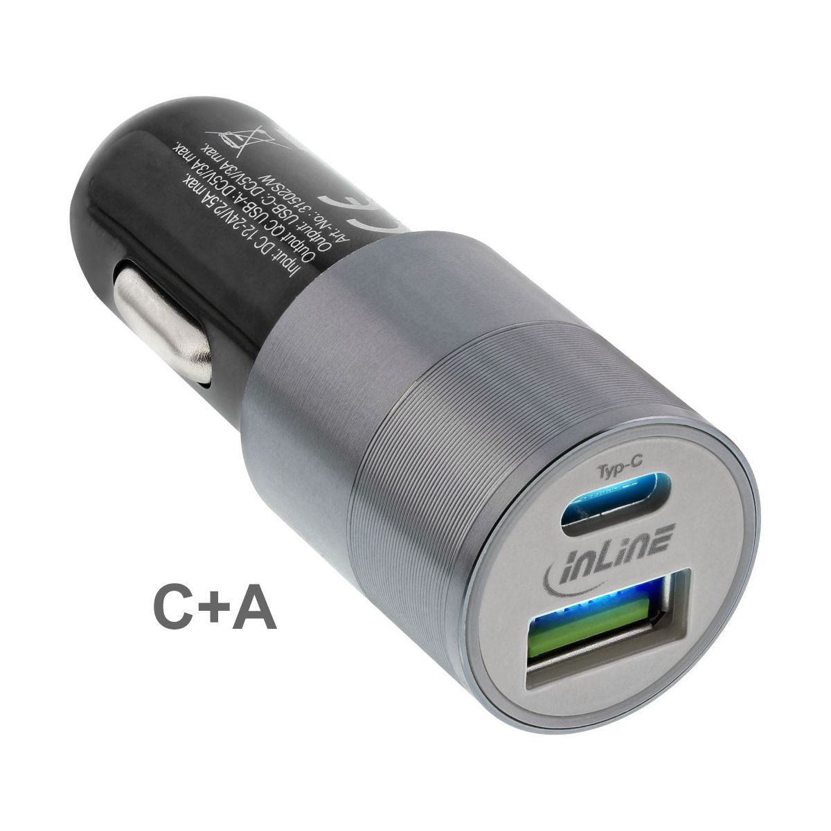 USB KFZ Stromadapter Quick Charge mit USB A und USB Typ-C USB KFZ Stromadapter Quick Charge mit USB A und USB Typ-C
