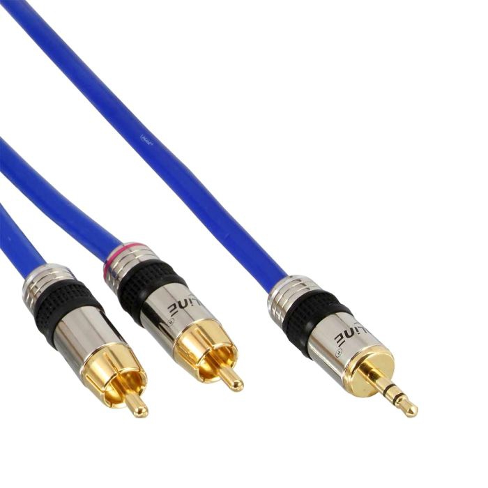 Kurzes Audiokabel STEREO 1x 3.5 Klinke an 2x Cinch PREMIUM-Qualität 50cm Kurzes Audiokabel STEREO 1x 3.5 Klinke an 2x Cinch PREMIUM-Qualität 50cm
