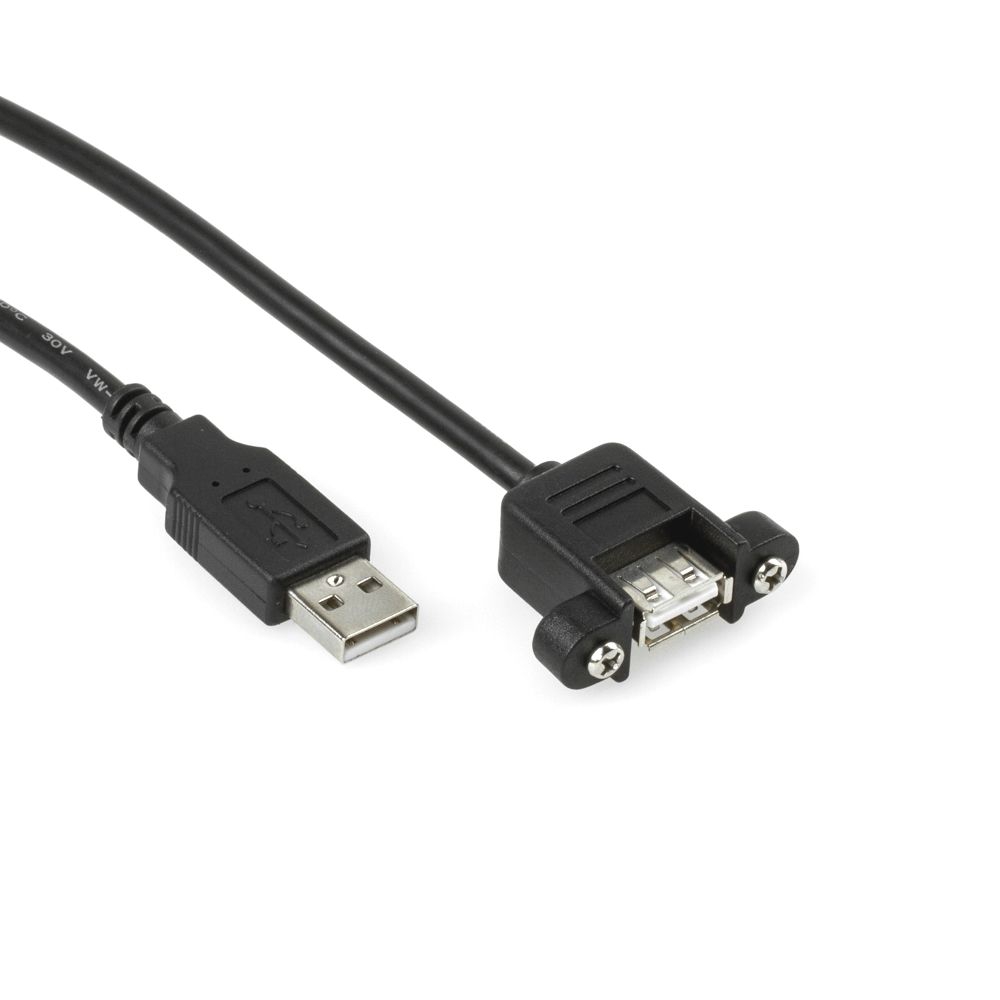 USB 2.0 Montagekabel A-Buchse mit 2 Schrauben an A-Stecker 5m USB 2.0 Montagekabel A-Buchse mit 2 Schrauben an A-Stecker 5m