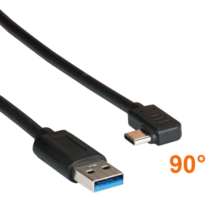 Kabel USB Type-C™ Stecker gewinkelt auf USB 3.0 A, UL, 2m