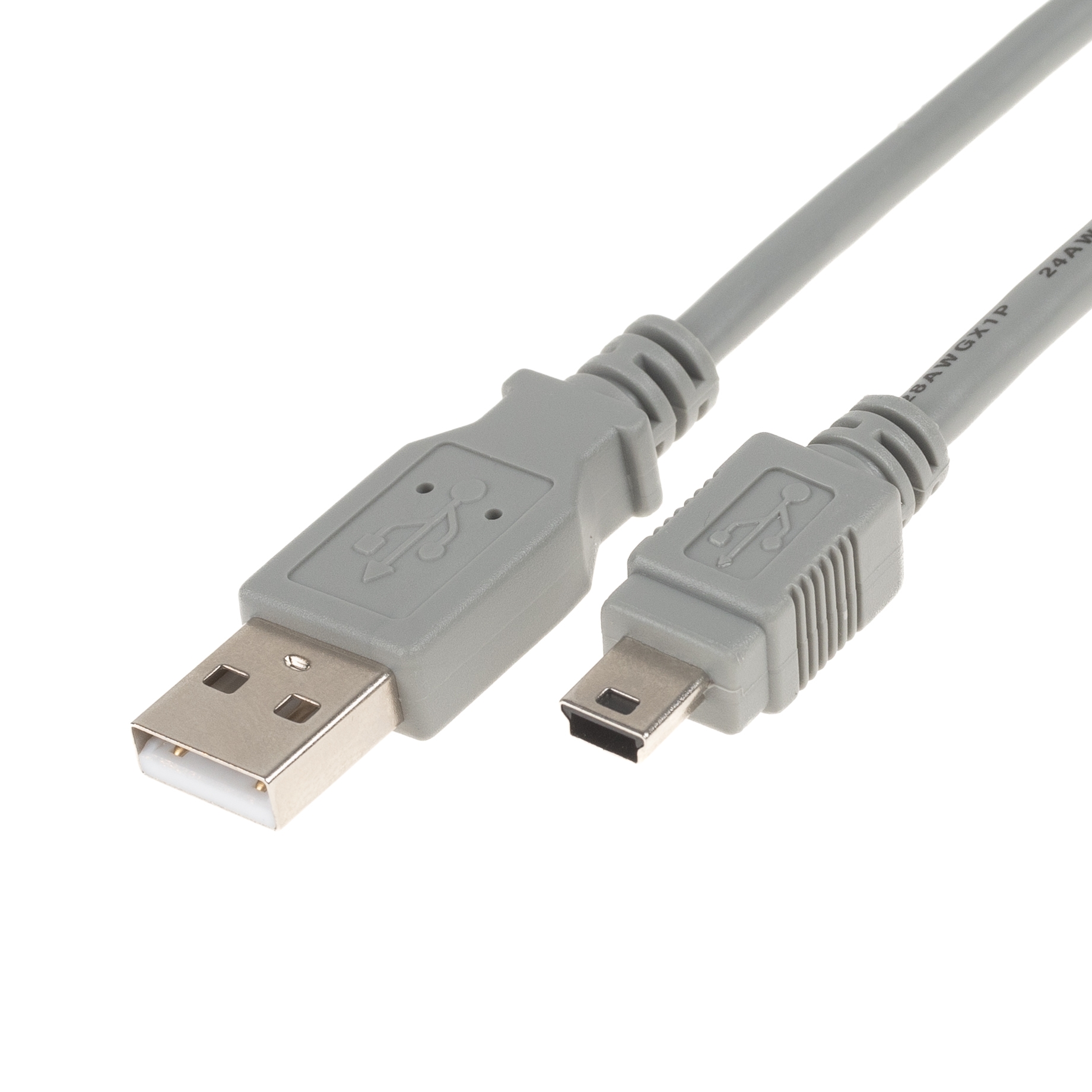 02b993f09beb36f1545af44dd2e6d273b5dd3f3c USB 2.0 Kabel A an Mini B 180cm grau