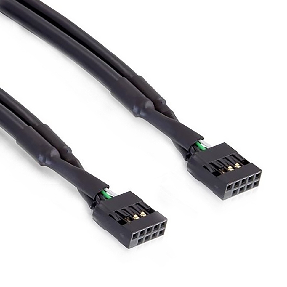 Internes USB-Kabel 2x 10-poliger Boardanschluss 50cm, 2.54mm Raster, USB 2.0 Internes USB-Kabel 2x 10-poliger Boardanschluss 50cm, 2.54mm Raster, USB 2.0