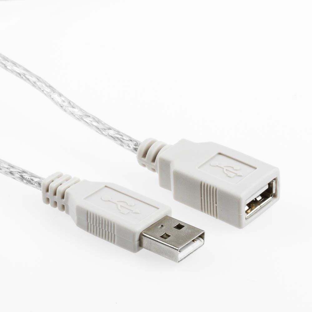 USB 2.0 Verlängerungskabel PREMIUM-Qualität silber 1m