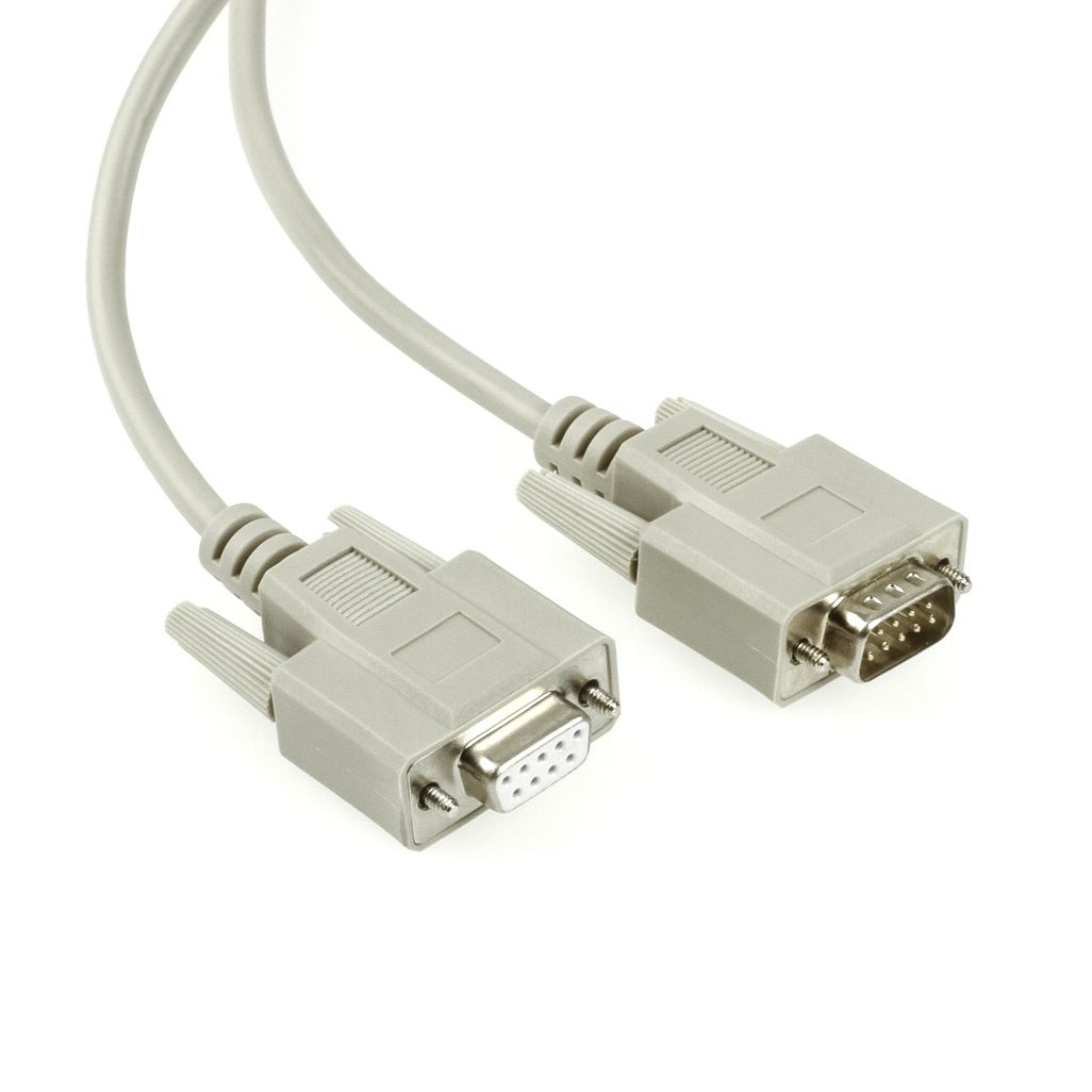 Serielles Kabel DSub-9-Stecker an DSub-9-Buchse, 5m, z.B. für RS232 Serielles Kabel DSub-9-Stecker an DSub-9-Buchse, 5m, z.B. für RS232