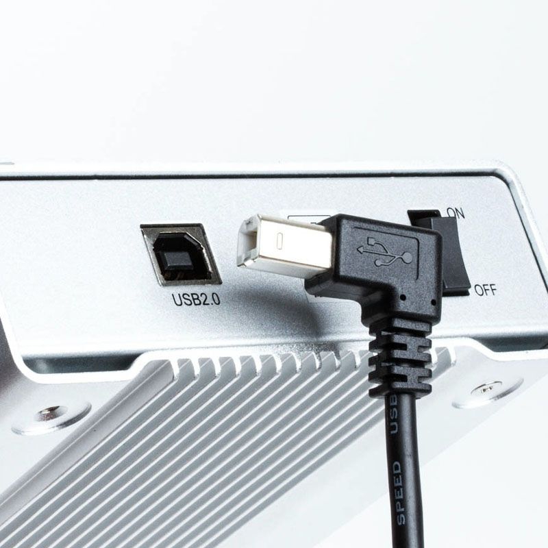 USB-Kabel Stecker B abgewinkelt UNTEN 5m