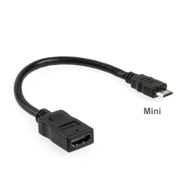 Adapter Mini HDMI C Stecker auf HDMI A Buchse 27cm Adapter Mini HDMI C Stecker auf HDMI A Buchse 27cm