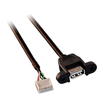 USB-Montagekabel A-Buchse anschraubbar an Boardstecker 150cm (ohne Schrauben)