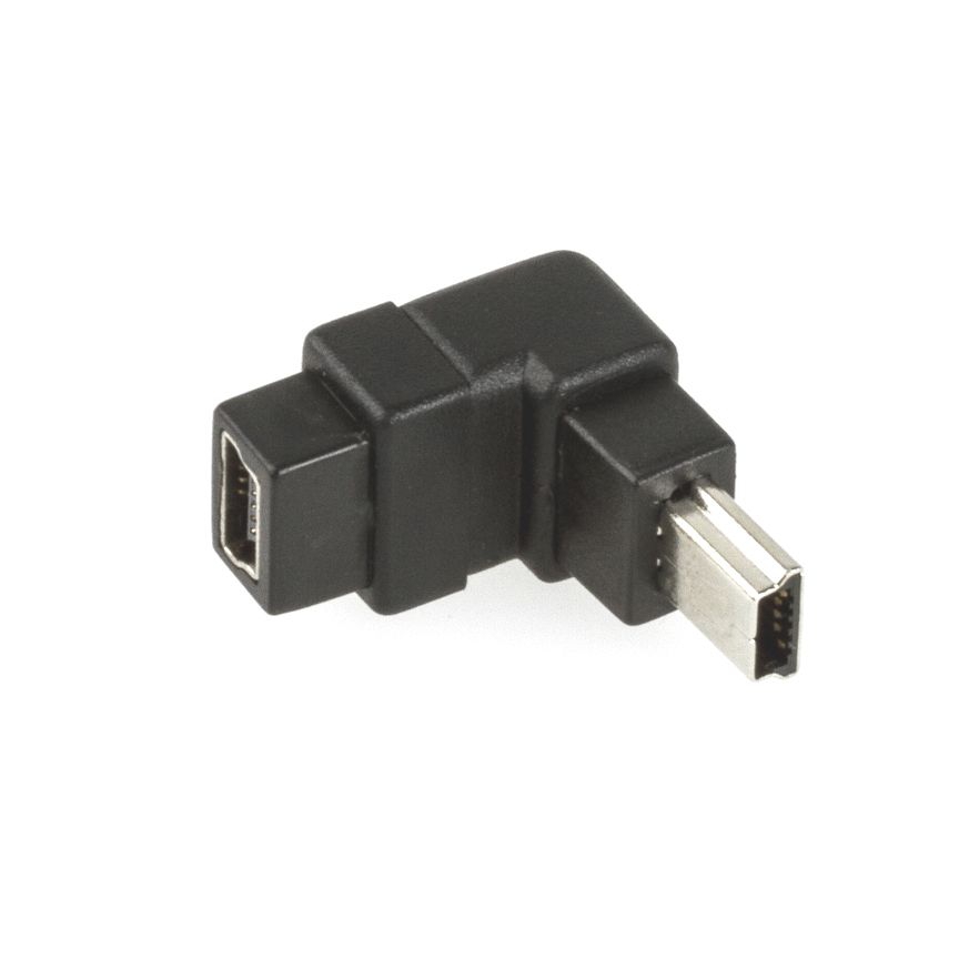 USB-Winkeladapter Mini-B 90° NACH VORNE gewinkelt 5-polig belegt USB-Winkeladapter Mini-B 90° NACH VORNE gewinkelt 5-polig belegt