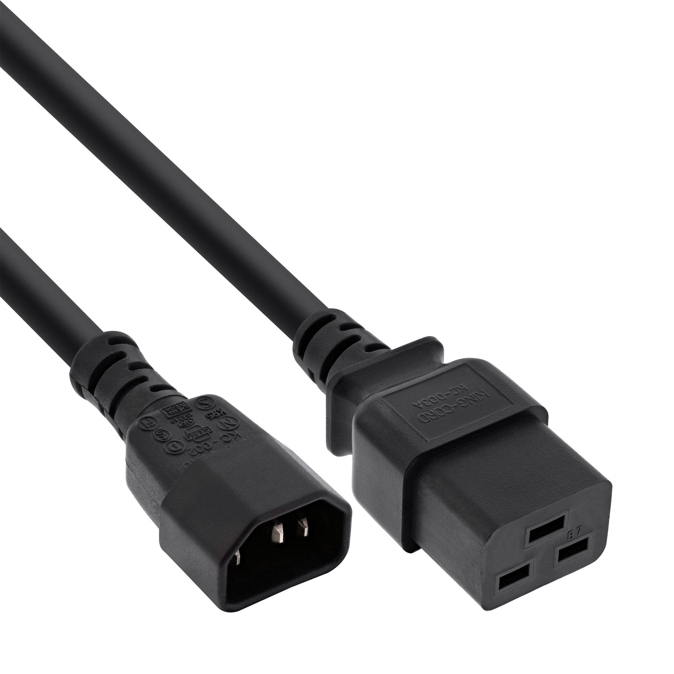 Stromnetz Adapterkabel, IEC-60320 C14 auf C19, max. 10A, 0,5m Stromnetz Adapterkabel, IEC-60320 C14 auf C19, max. 10A, 0,5m