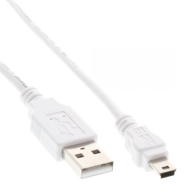 USB-Kabel A an Mini B in WEISS 50cm USB-Kabel A an Mini B in WEISS 50cm
