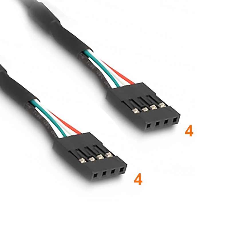 Internes USB-Kabel 2x 4-poliger Boardanschluss 40cm, 2.54mm Raster, USB 2.0