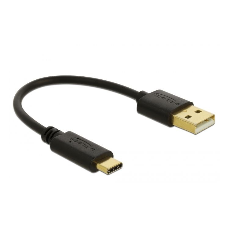 Kurzes USB-Kabel Type-C™ Stecker auf USB 2.0 A Stecker 15cm