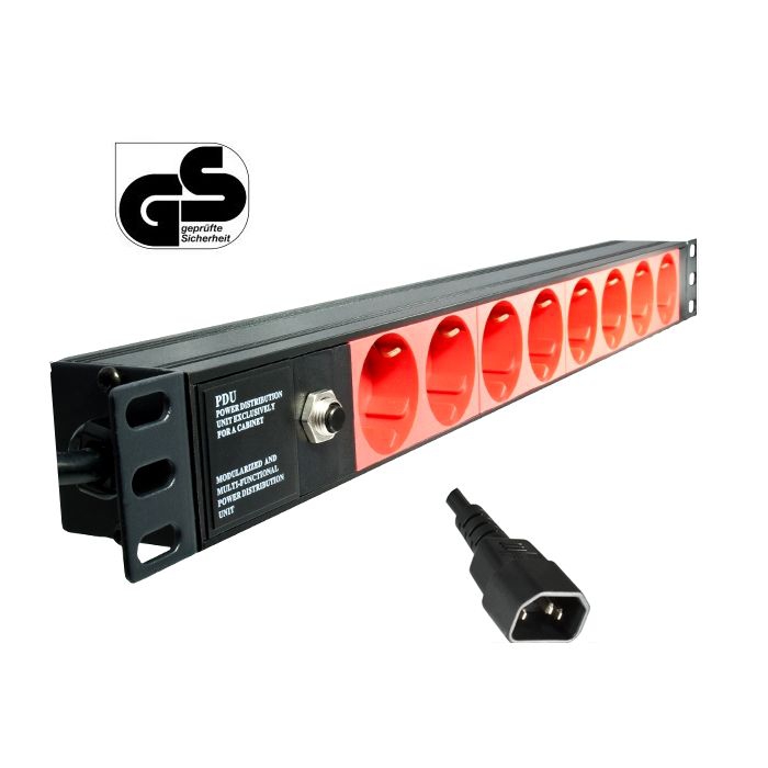 19 Zoll Steckdosenleiste 8-fach für USV mit C14 Stecker 19 Zoll Steckdosenleiste 8-fach für USV mit C14 Stecker