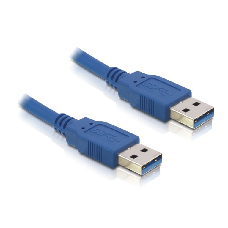 Spezielles USB 3.0 Kabel mit 2x A Stecker 1m BLAU