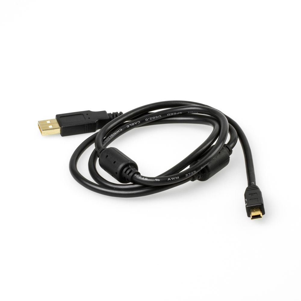 USB 2.0 Kabel A an Mini-B mit 2 Ferritkernen in PREMIUM+ Industriequalität 1m