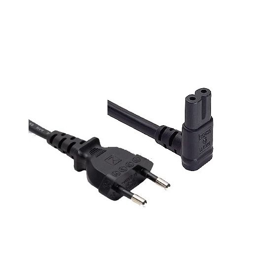 Stromkabel mit gewinkeltem Euro-8-Stecker 2m Stromkabel mit gewinkeltem Euro-8-Stecker 2m