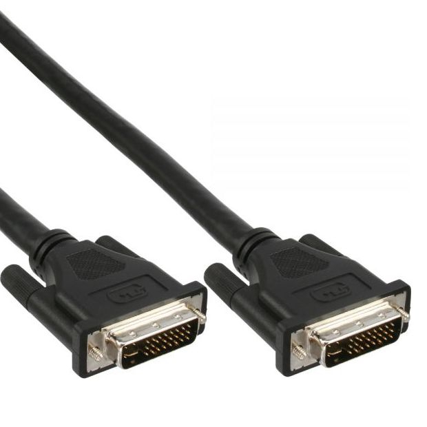 Kurzes DVI-I-Kabel digital + analog 2x DVI 24+5 Stecker 30cm