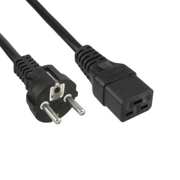 Stromkabel C19 16A mit Netzstecker CEE 7/7 GERADE an IEC60320-C19 50cm Stromkabel C19 16A mit Netzstecker CEE 7/7 GERADE an IEC60320-C19 50cm