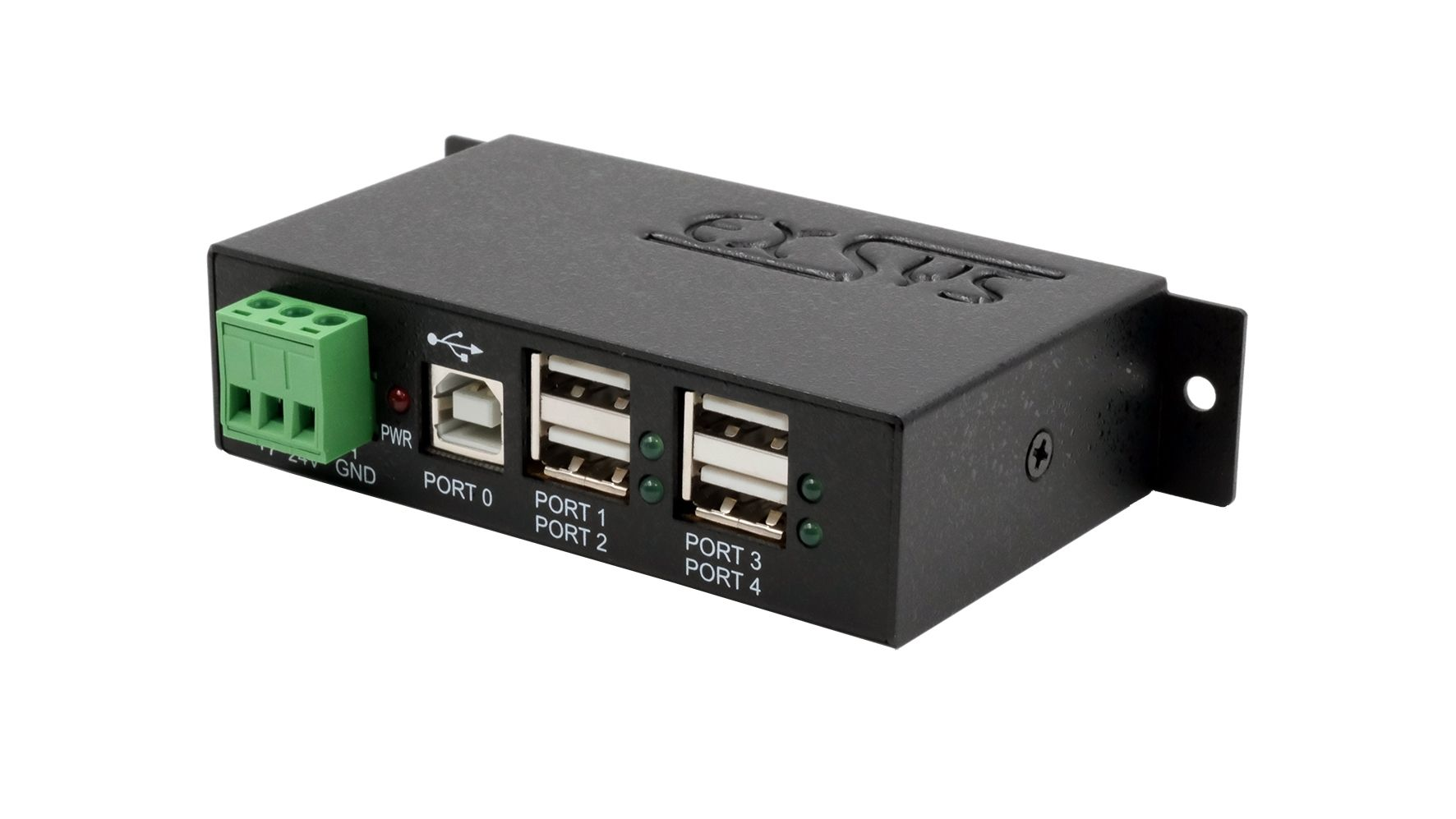 4-Port USB 2.0 Metall-HUB mit 15KV ESD Überspannungsschutz DIN-RAIL EXSYS