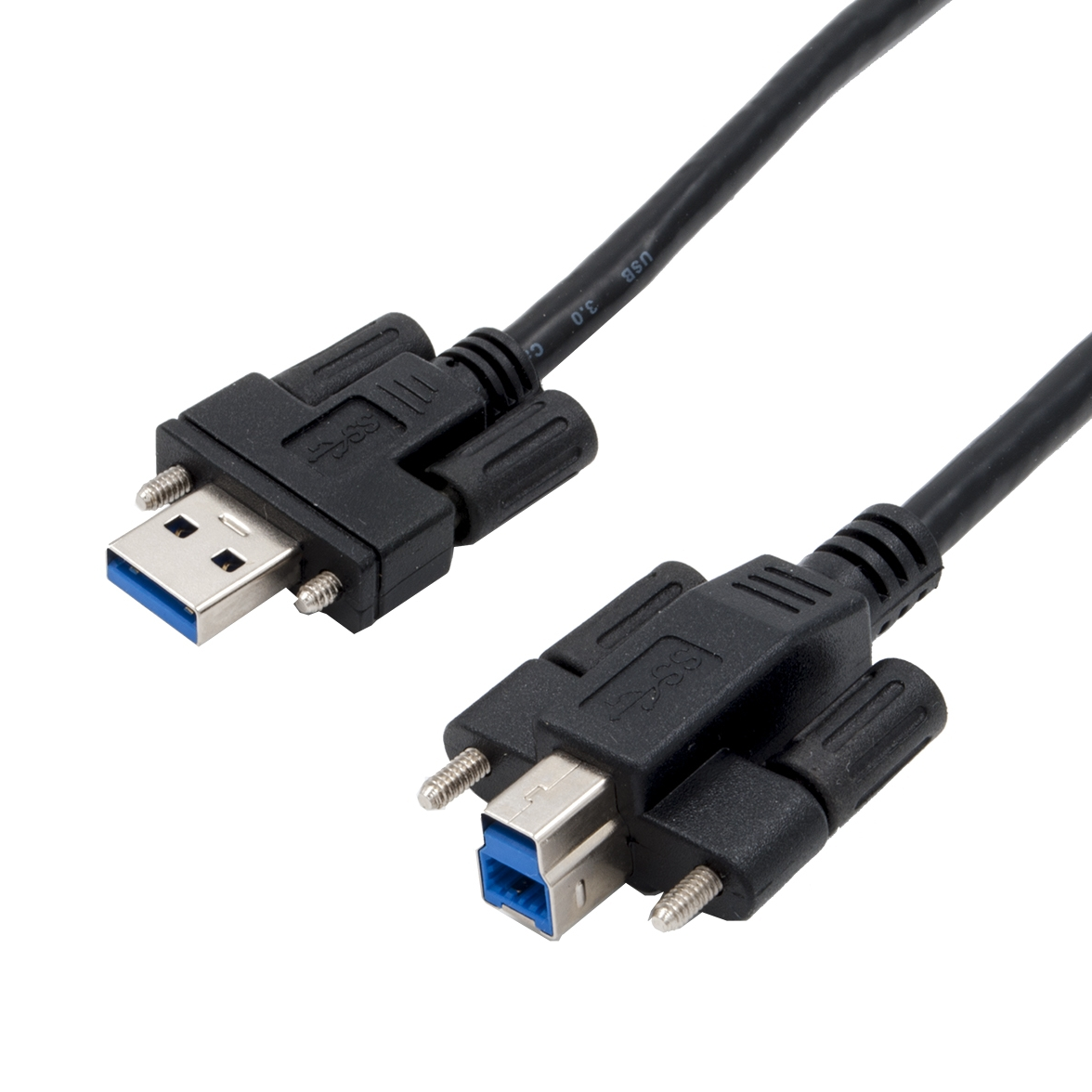 USB 3.0 Kabel AB beidseitig mit Schrauben 2m