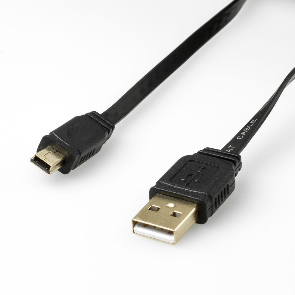 MINI B USB 2.0 Flachkabel, A an Mini B, 50cm