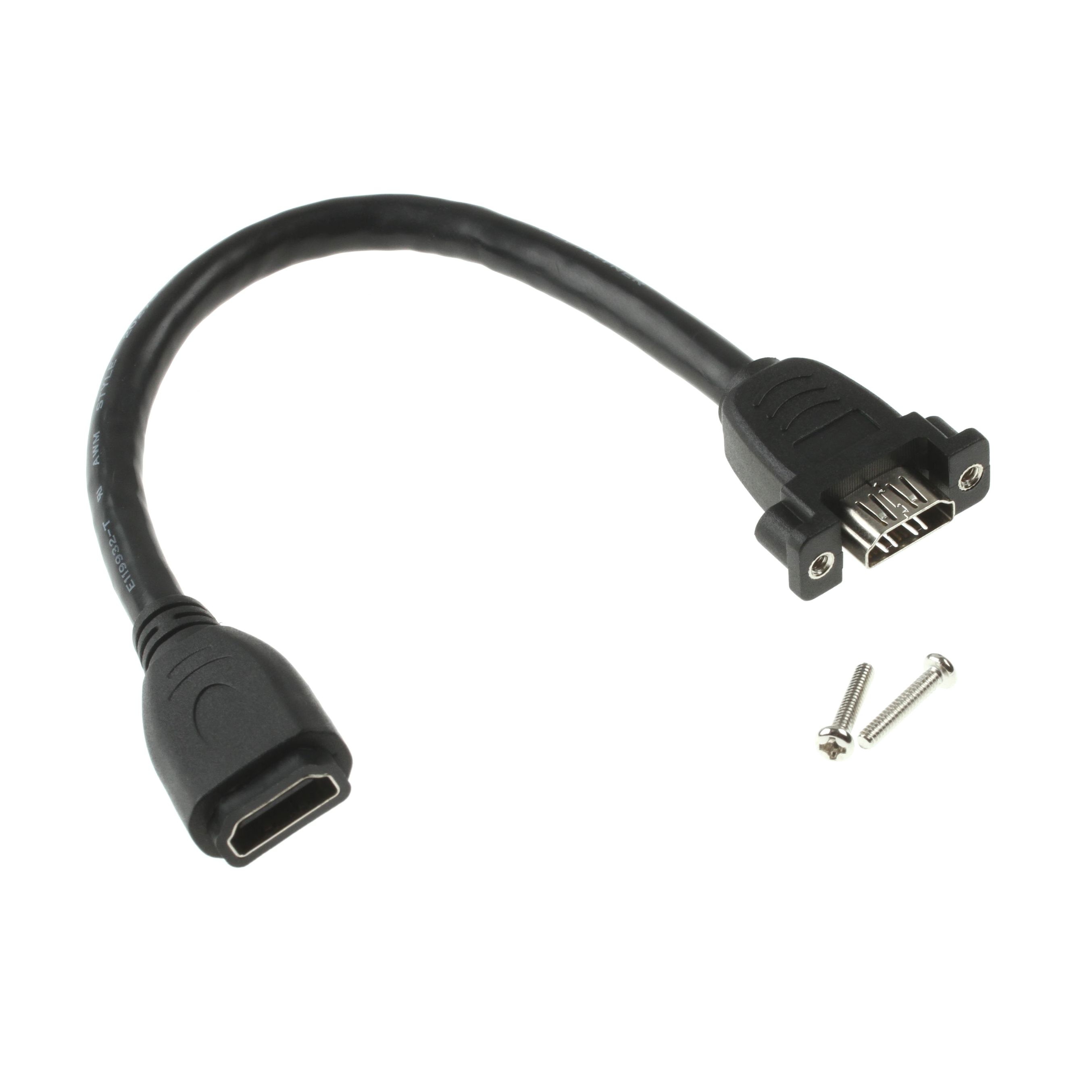 Montagebuchse HDMI für Einbau 2x HDMI A Buchse mit Kabel 25cm Montagebuchse HDMI für Einbau 2x HDMI A Buchse mit Kabel 25cm