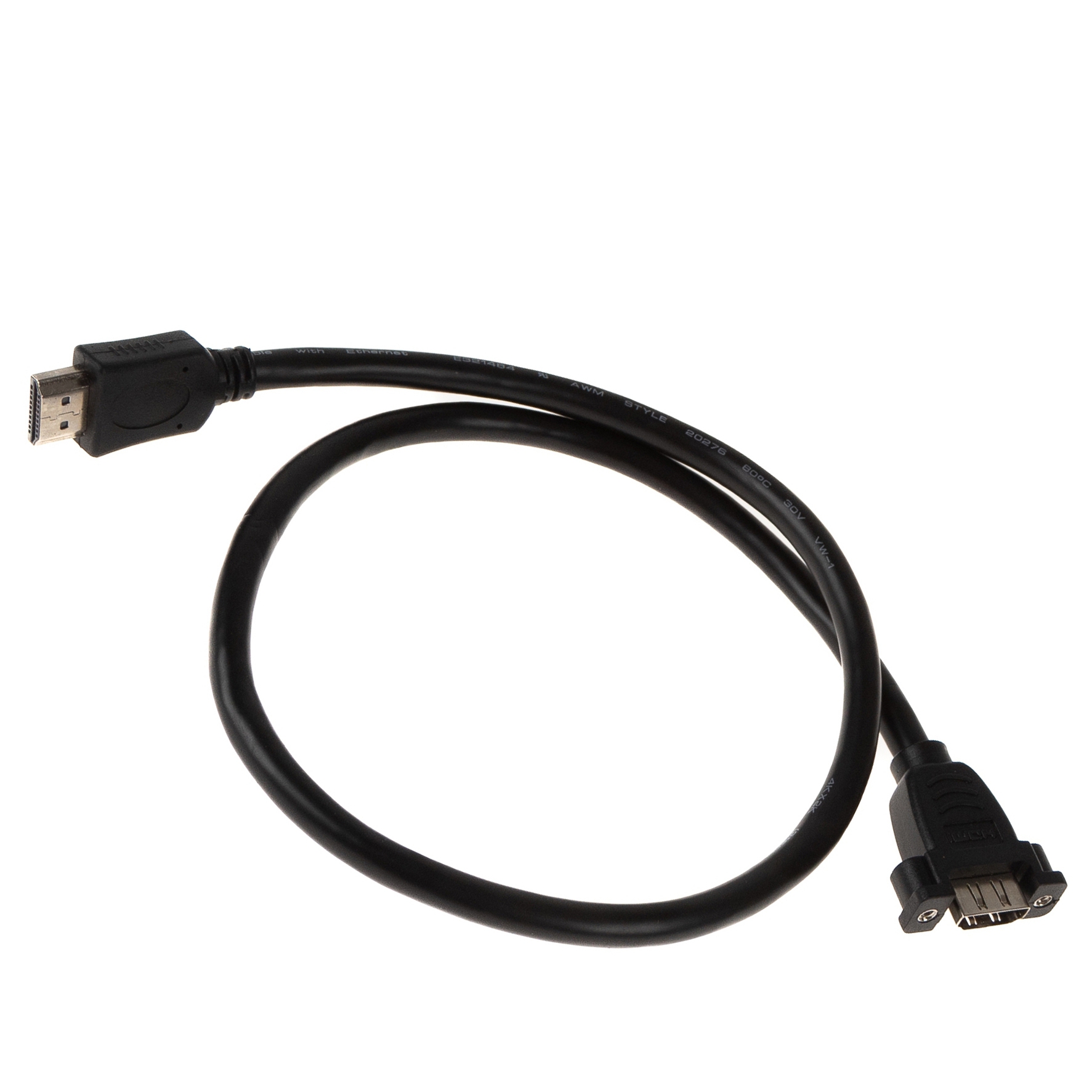 HDMI Panel Montagekabel, A Buchse anschraubbar an A Stecker, 4K2K, 60cm
