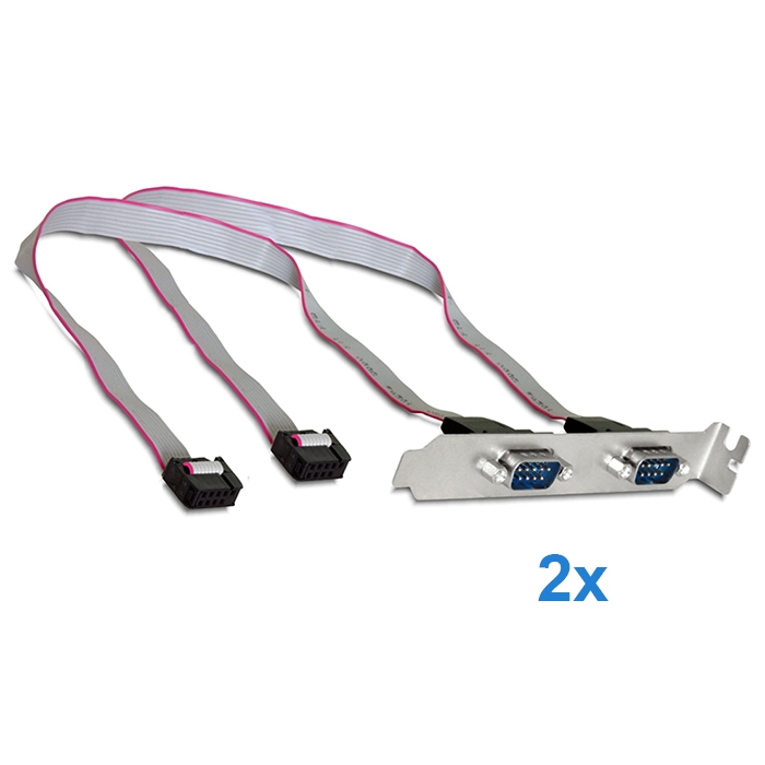 Slotblech mit 2x DSUB-9 männlich, 40cm Kabel Slotblech mit 2x DSUB-9 männlich, 40cm Kabel