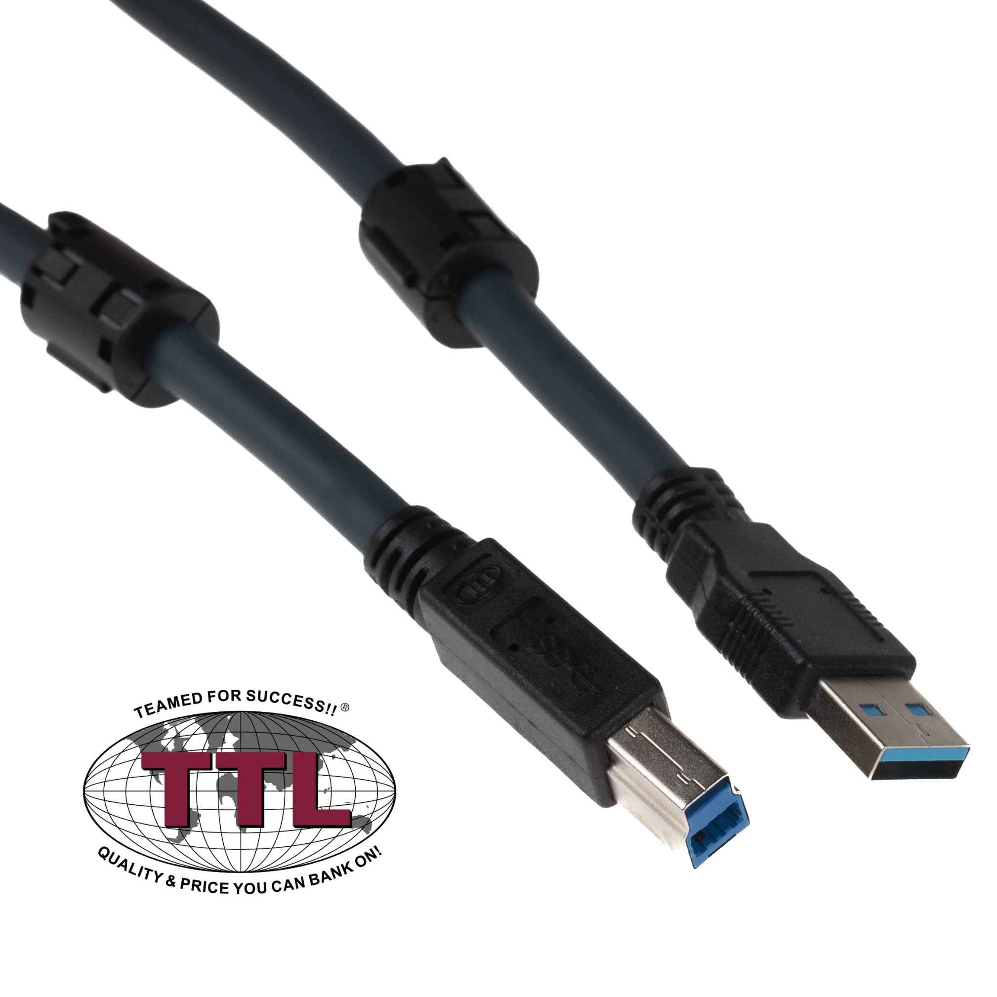 USB 3.0 hochflexibles Industriekabel Qualität PREMIUM+ mit 2 Ferritkernen 1m