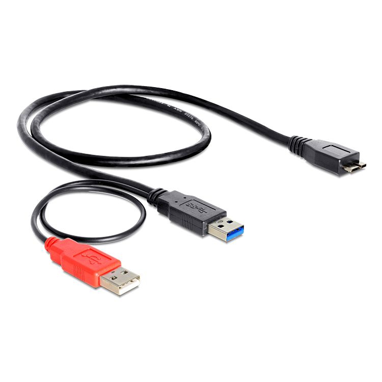 USB 3.0 Dual-Powerkabel: 2x A-Stecker auf USB3-Micro-B-Stecker 50cm USB 3.0 Dual-Powerkabel: 2x A-Stecker auf USB3-Micro-B-Stecker 50cm