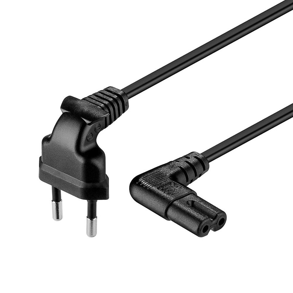 2-pol. Stromkabel mit EURO-8-Stecker BEIDSEITIG GEWINKELT 30cm 2-pol. Stromkabel mit EURO-8-Stecker BEIDSEITIG GEWINKELT 30cm