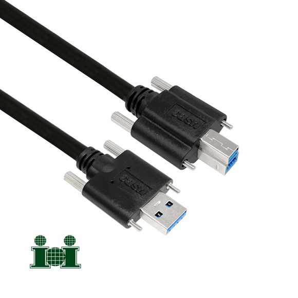 USB 3.0 Kabel AB beidseitig mit Schrauben IOI U3A2B280100 8m
