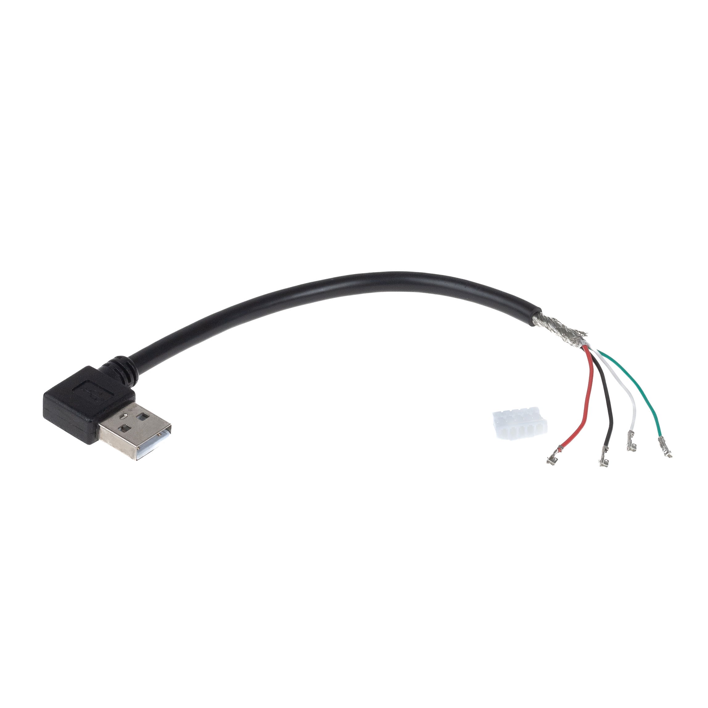 USB 2.0 Spezialkabel: A rechts gewinkelt an JST PHR-5 (nicht eingesteckt), 19cm USB 2.0 Spezialkabel: A rechts gewinkelt an JST PHR-5 (nicht eingesteckt), 19cm