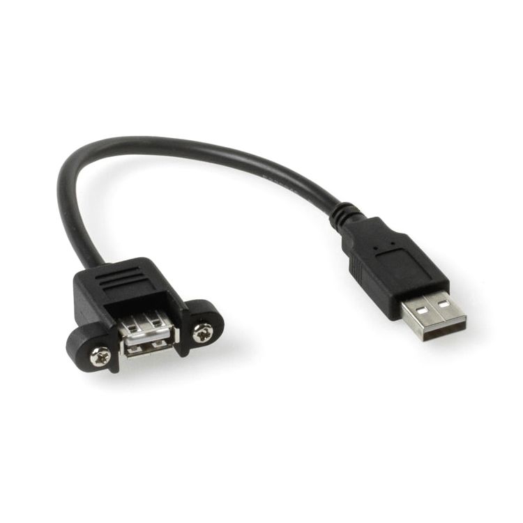 USB 2.0 Montagekabel A-Buchse mit 2 Schrauben an A-Stecker 20cm USB 2.0 Montagekabel A-Buchse mit 2 Schrauben an A-Stecker 20cm