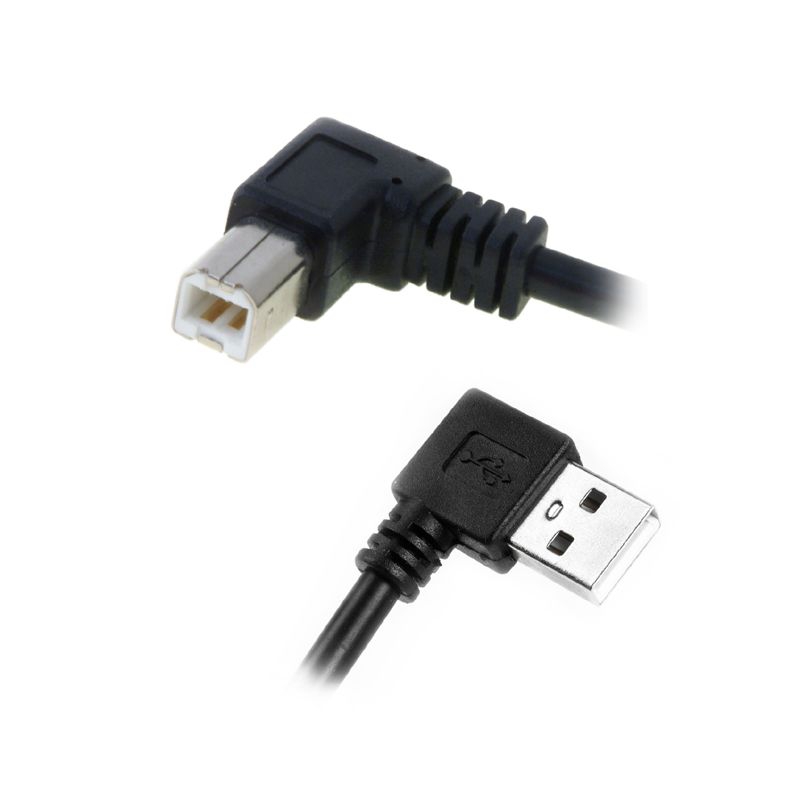 USB 2.0 Kabel AB, Stecker A RECHTS gewinkelt, B LINKS gewinkelt, 50cm