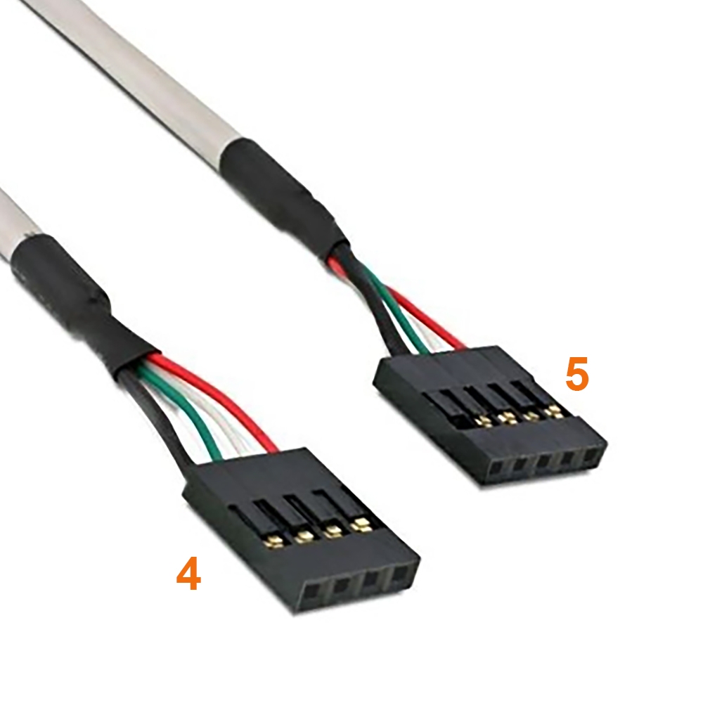 Internes USB 2.0 Kabel Boardstecker 4-polig auf 5-polig, 50cm, 2.54mm Raster, USB 2.0