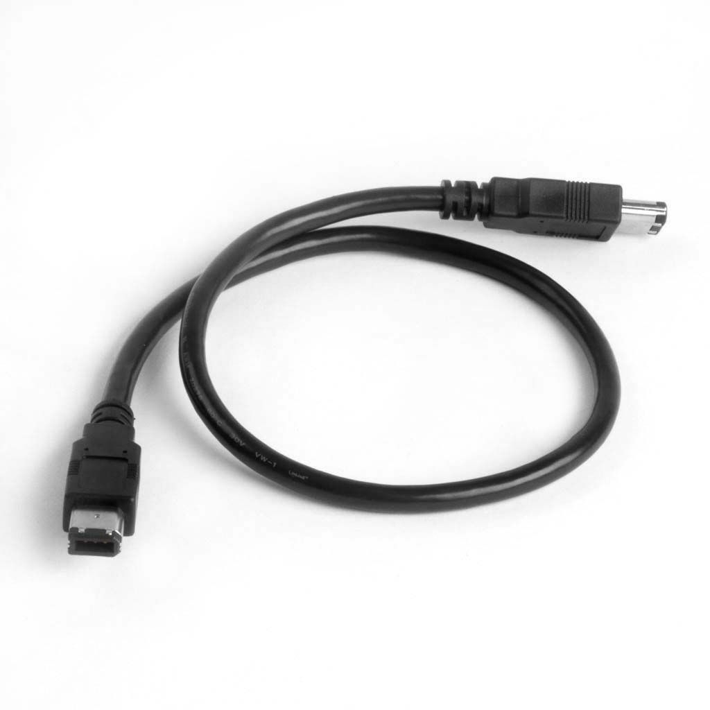 Kurzes Firewire 400 Kabel 6-polig auf 6-polig 50cm IEEE1394a schwarz Kurzes Firewire 400 Kabel 6-polig auf 6-polig 50cm IEEE1394a schwarz