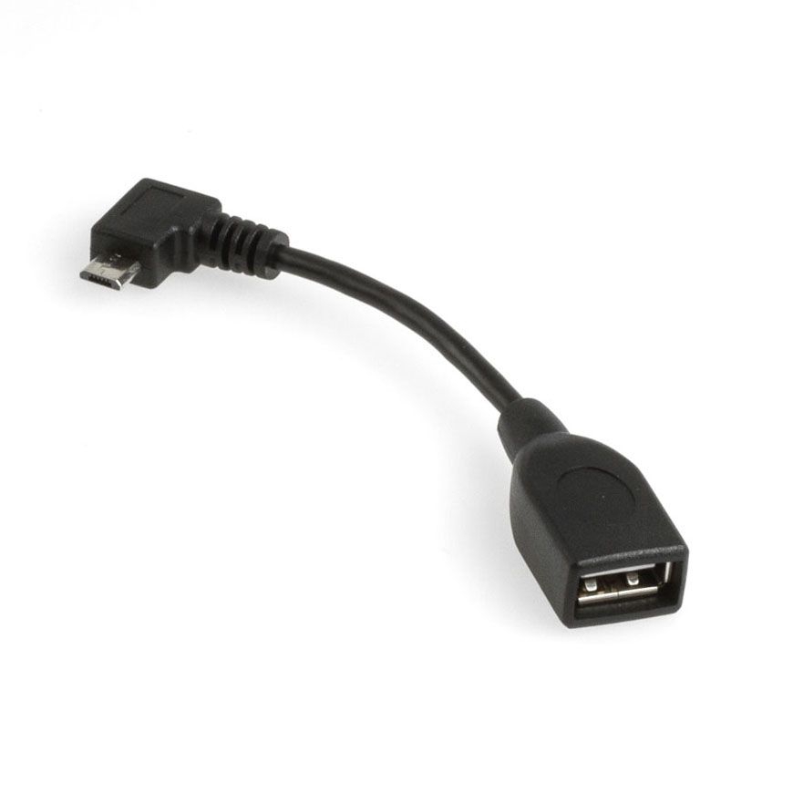 Adapter USB Micro B Stecker WINKEL LINKS an A-Buchse OTG z.B. für E-Bike
