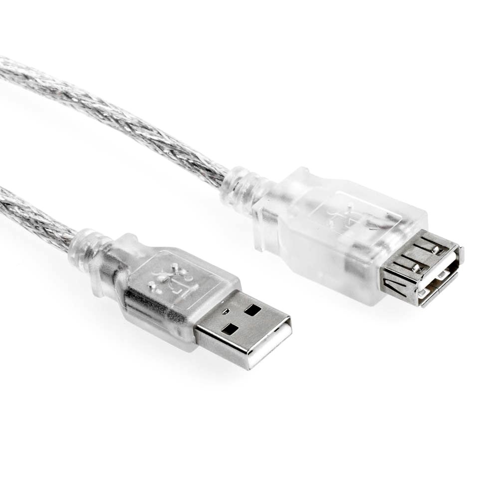 USB 2.0 Verlängerungskabel PREMIUM-Qualität silber 3m