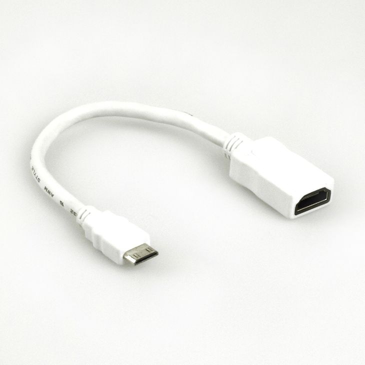 Adapter Mini HDMI C Stecker auf HDMI A Buchse WEISS 20cm Adapter Mini HDMI C Stecker auf HDMI A Buchse WEISS 20cm